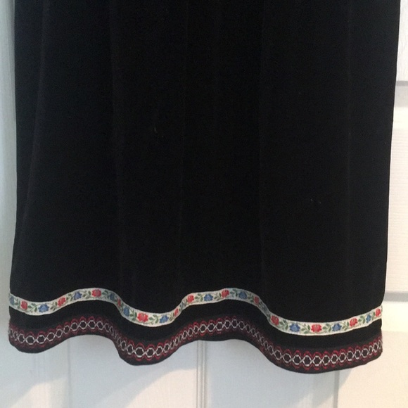 Free People Vintage Black Velvet Embroidered Tunic Slip Dress - XS - Picture 5 of 16